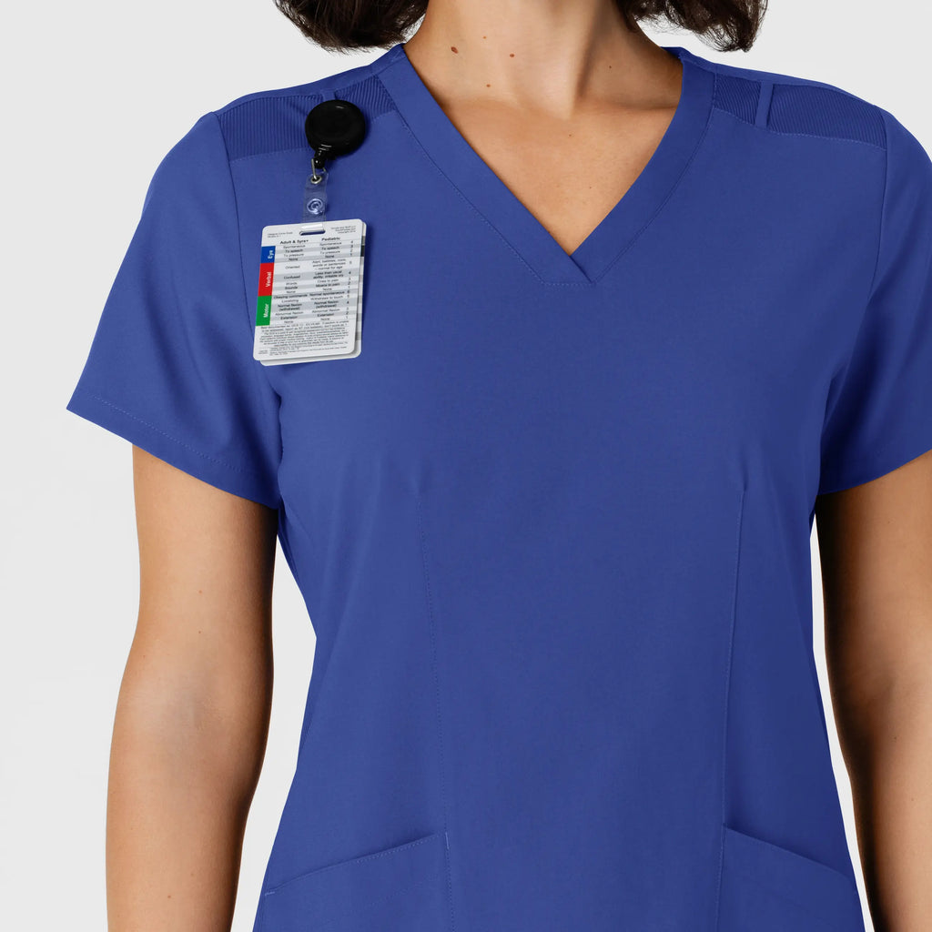 Wink Scrubs Women's Flex-n-Reach Side Panel V-Neck Scrub Top Galaxy Blue | scrub-supply.com