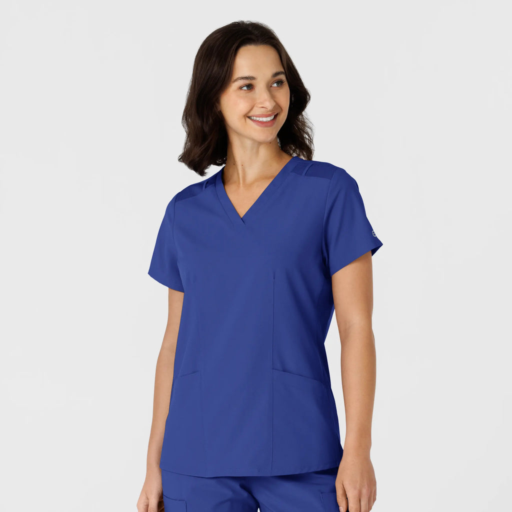 Wink Scrubs Women's Flex-n-Reach Side Panel V-Neck Scrub Top Galaxy Blue | scrub-supply.com