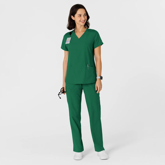 Wink Scrubs Women's Flex-n-Reach Side Panel V-Neck Scrub Top Hunter | scrub-supply.com