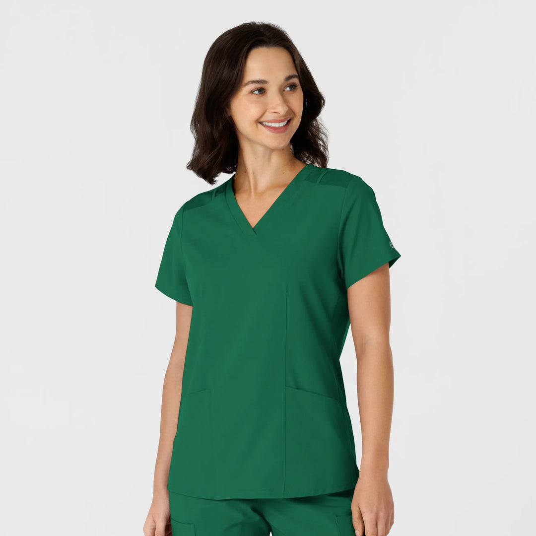 Wink Scrubs Women's Flex-n-Reach Side Panel V-Neck Scrub Top Hunter | scrub-supply.com