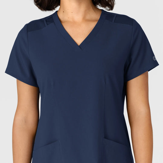 Wink Scrubs Women's Flex-n-Reach Side Panel V-Neck Scrub Top Navy | scrub-supply.com