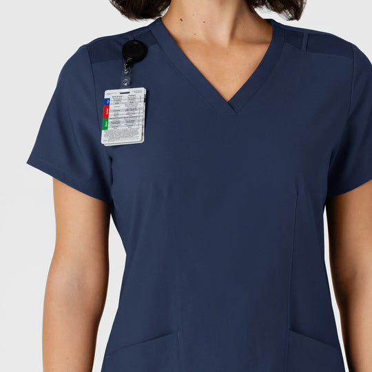 Wink Scrubs Women's Flex-n-Reach Side Panel V-Neck Scrub Top Navy | scrub-supply.com