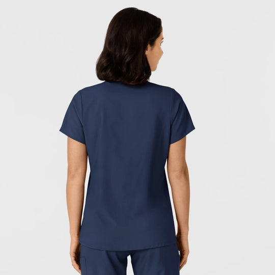 Wink Scrubs Women's Flex-n-Reach Side Panel V-Neck Scrub Top Navy | scrub-supply.com