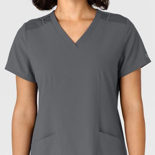 Wink Scrubs Women's Flex-n-Reach Side Panel V-Neck Scrub Top Pewter | scrub-supply.com
