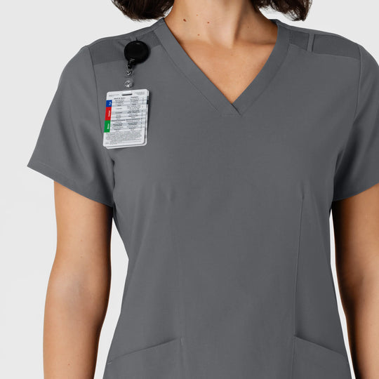 Wink Scrubs Women's Flex-n-Reach Side Panel V-Neck Scrub Top Pewter | scrub-supply.com