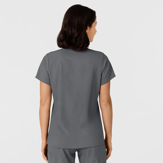 Wink Scrubs Women's Flex-n-Reach Side Panel V-Neck Scrub Top Pewter | scrub-supply.com