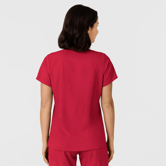 Wink Scrubs Women's Flex-n-Reach Side Panel V-Neck Scrub Top Red | scrub-supply.com