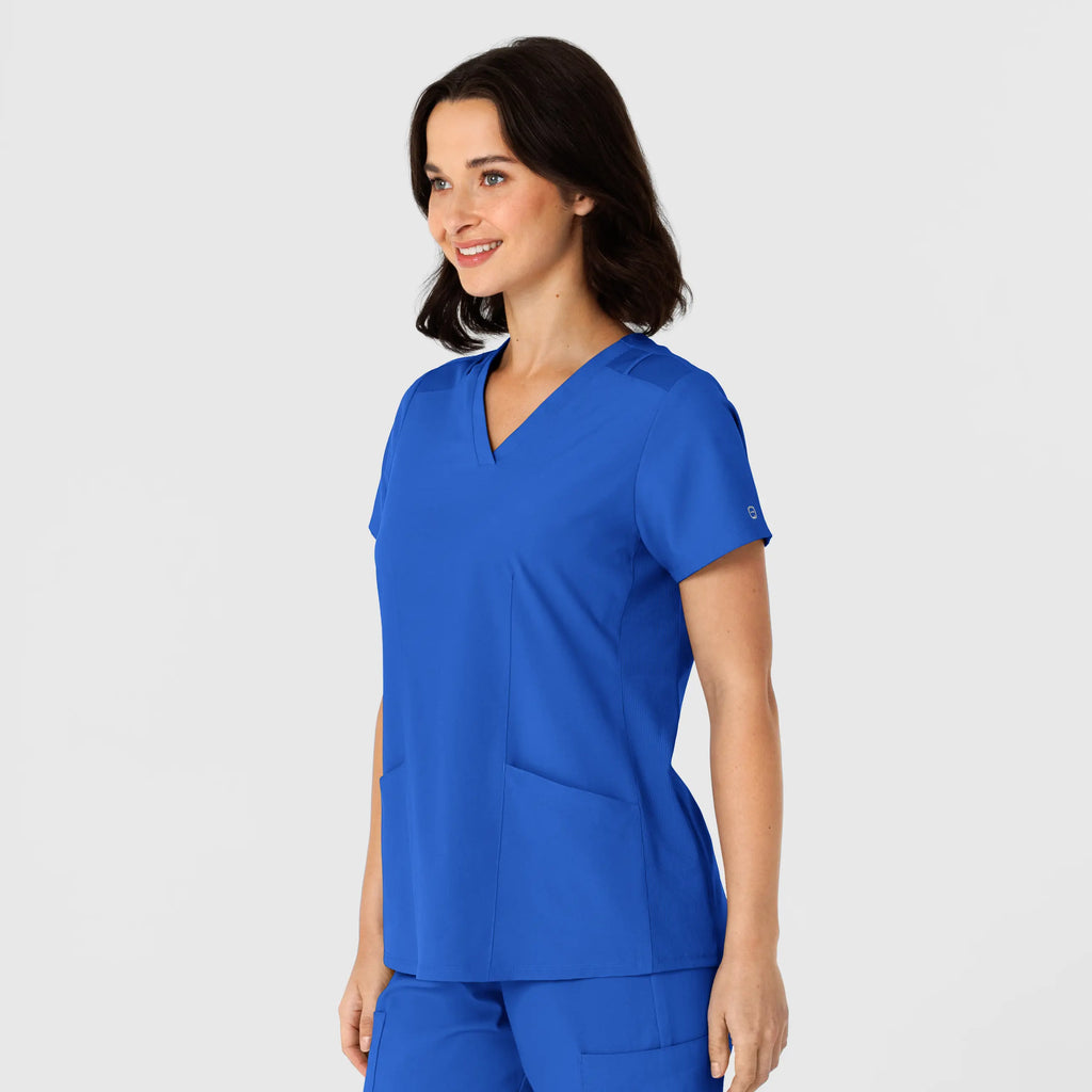 Wink Scrubs Women's Flex-n-Reach Side Panel V-Neck Scrub Top Royal Blue | scrub-supply.com