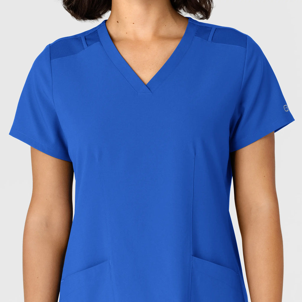 Wink Scrubs Women's Flex-n-Reach Side Panel V-Neck Scrub Top Royal Blue | scrub-supply.com