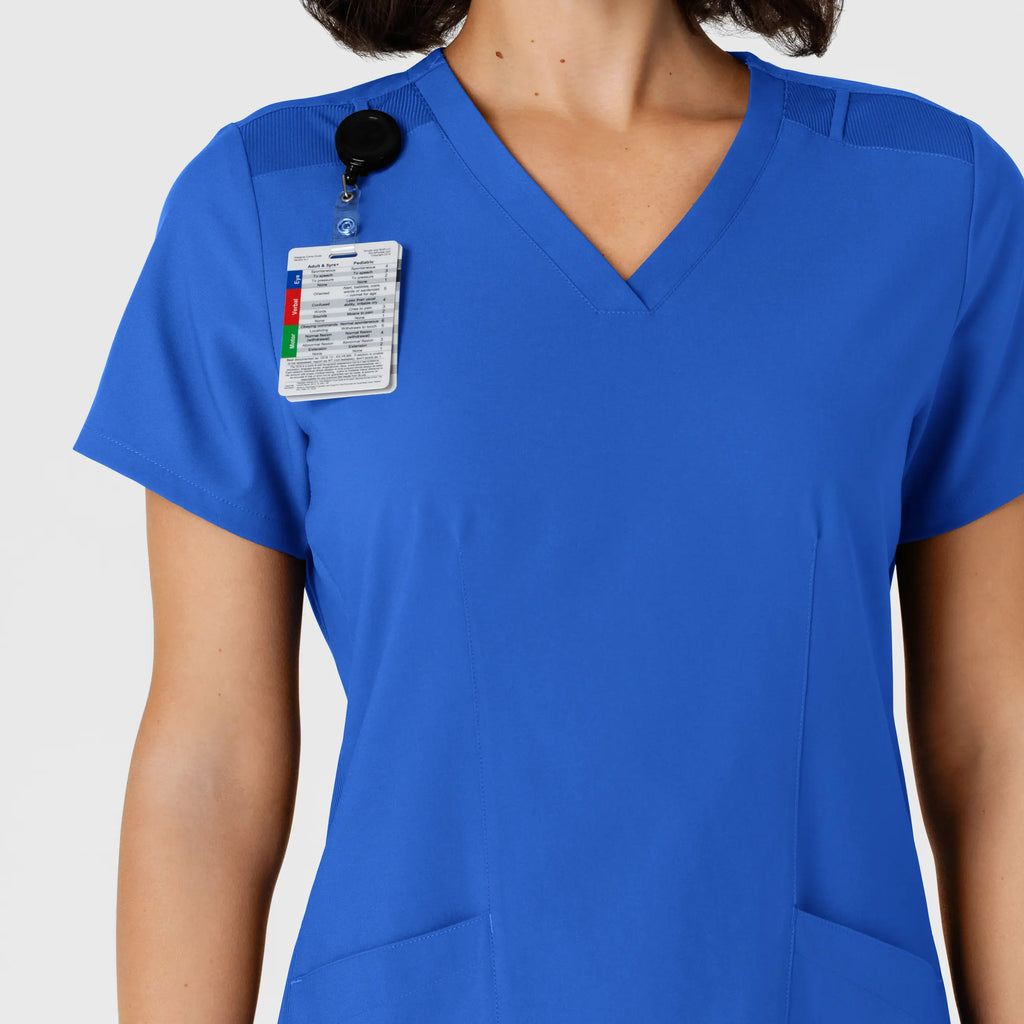 Wink Scrubs Women's Flex-n-Reach Side Panel V-Neck Scrub Top Royal Blue | scrub-supply.com