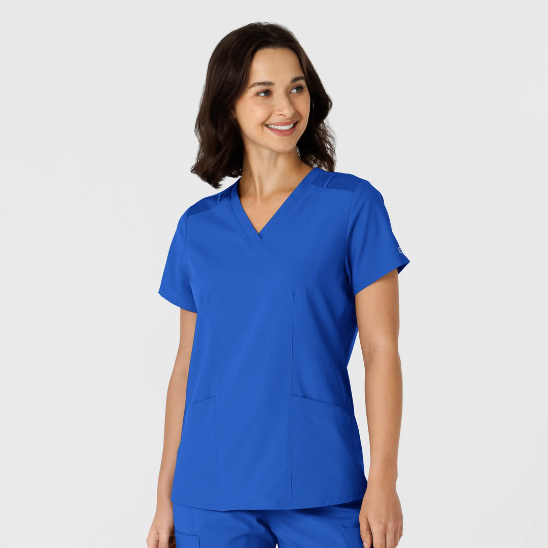 Wink Scrubs Women's Flex-n-Reach Side Panel V-Neck Scrub Top Royal Blue | scrub-supply.com