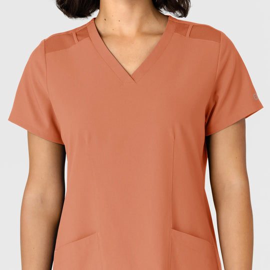 Wink Scrubs Women's Flex-n-Reach Side Panel V-Neck Scrub Top Terracotta | scrub-supply.com