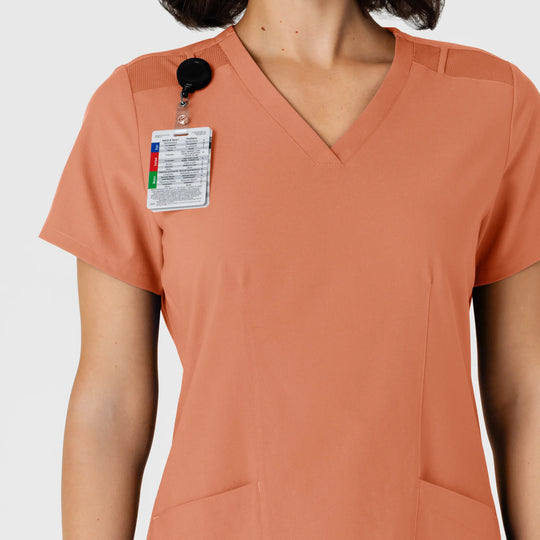 Wink Scrubs Women's Flex-n-Reach Side Panel V-Neck Scrub Top Terracotta | scrub-supply.com