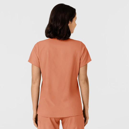 Wink Scrubs Women's Flex-n-Reach Side Panel V-Neck Scrub Top Terracotta | scrub-supply.com