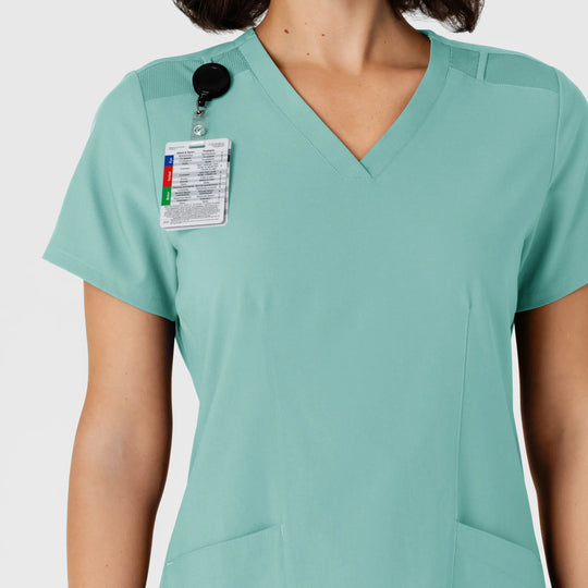 Wink Scrubs Women's Flex-n-Reach Side Panel V-Neck Scrub Top Turquoise | scrub-supply.com