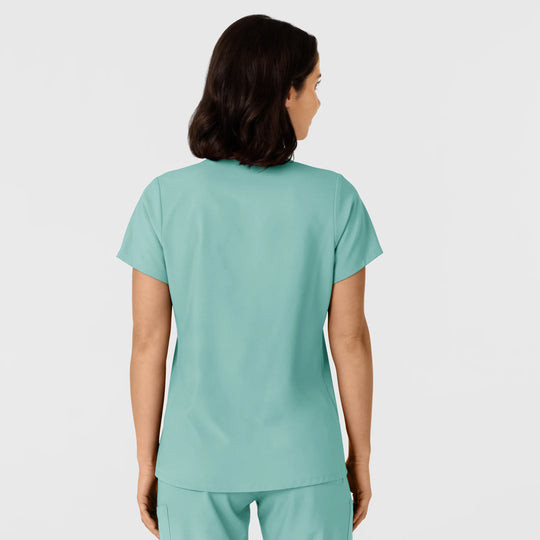 Wink Scrubs Women's Flex-n-Reach Side Panel V-Neck Scrub Top Turquoise | scrub-supply.com
