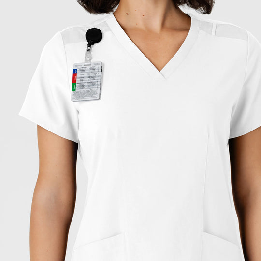 Wink Scrubs Women's Flex-n-Reach Side Panel V-Neck Scrub Top White | scrub-supply.com