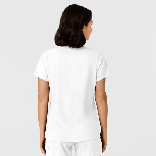 Wink Scrubs Women's Flex-n-Reach Side Panel V-Neck Scrub Top White | scrub-supply.com