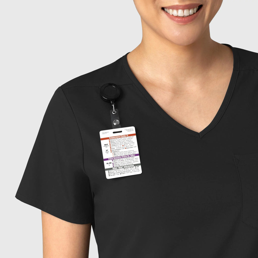 Wink Scrubs Women's Tuck-In Scrub Top Black | scrub-supply.com