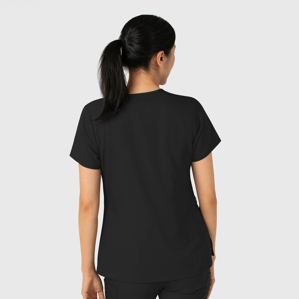 Wink Scrubs Women's Tuck-In Scrub Top Black | scrub-supply.com