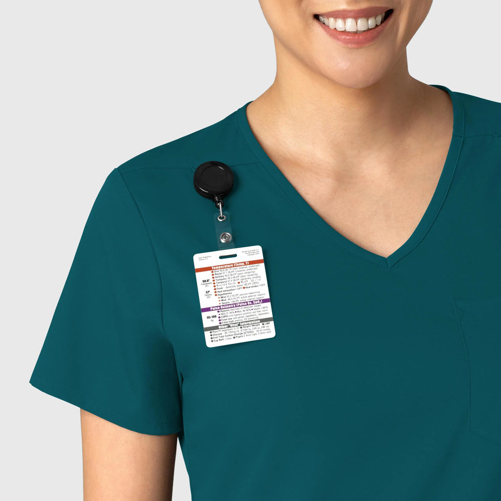 Wink Scrubs Women's Tuck-In Scrub Top Caribbean Blue | scrub-supply.com