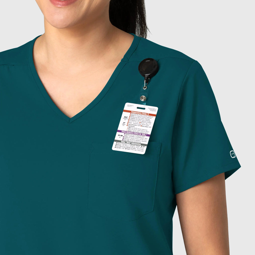 Wink Scrubs Women's Tuck-In Scrub Top Caribbean Blue | scrub-supply.com