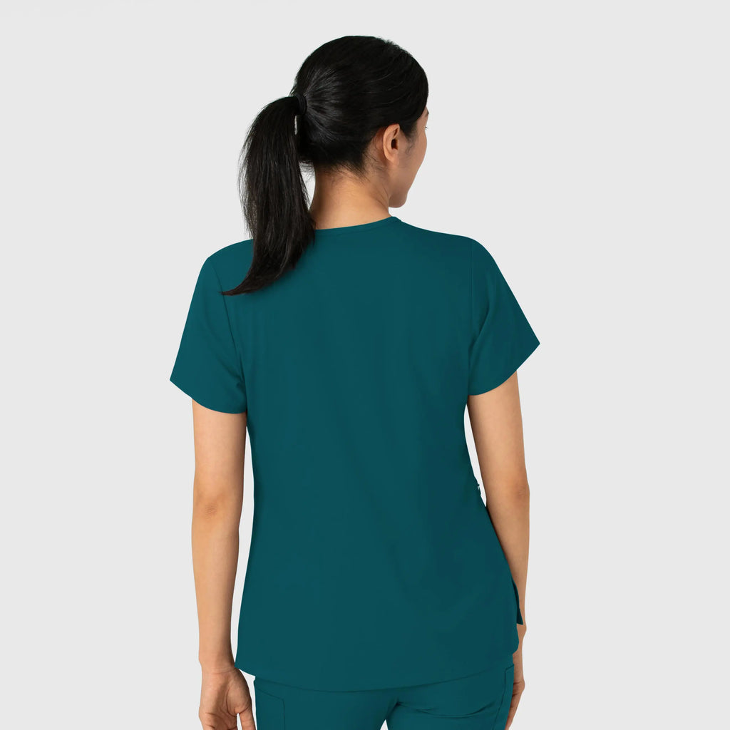 Wink Scrubs Women's Tuck-In Scrub Top Caribbean Blue | scrub-supply.com