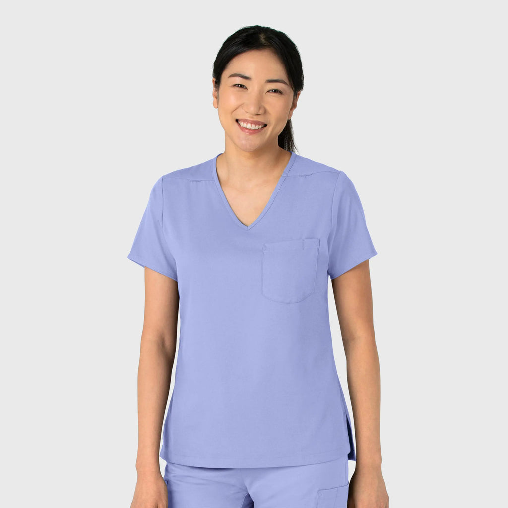 Wink Scrubs Women's Tuck-In Scrub Top Ceil Blue | scrub-supply.com