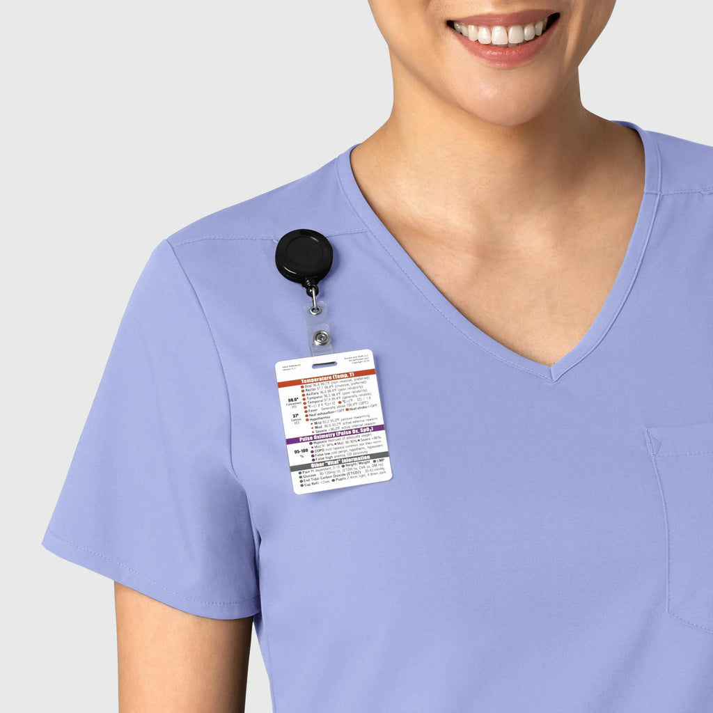 Wink Scrubs Women's Tuck-In Scrub Top Ceil Blue | scrub-supply.com