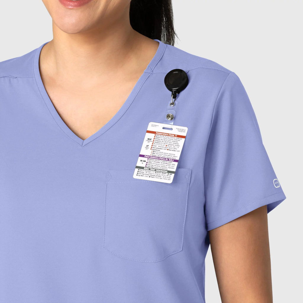 Wink Scrubs Women's Tuck-In Scrub Top Ceil Blue | scrub-supply.com