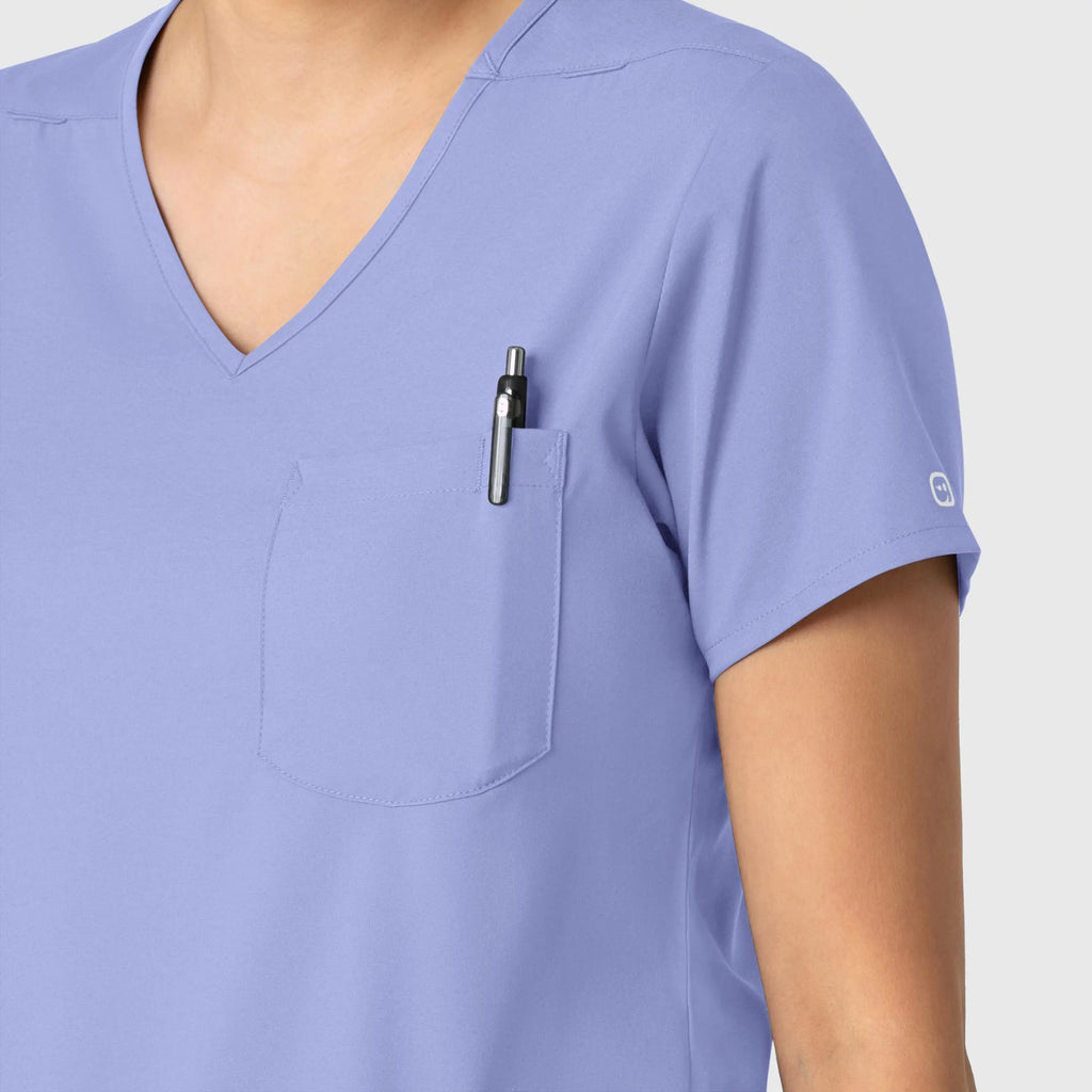 Wink Scrubs Women's Tuck-In Scrub Top Ceil Blue | scrub-supply.com