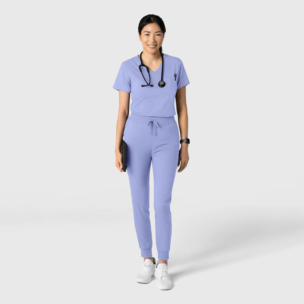 Wink Scrubs Women's Tuck-In Scrub Top Ceil Blue | scrub-supply.com