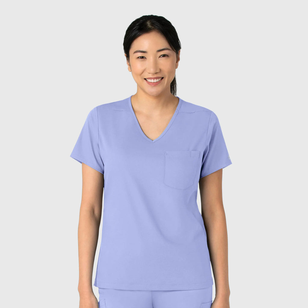 Wink Scrubs Women's Tuck-In Scrub Top Ceil Blue | scrub-supply.com