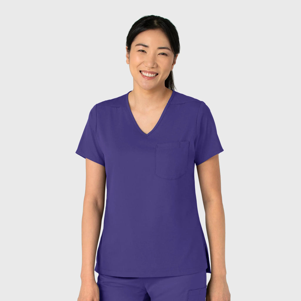 Wink Scrubs Women's Tuck-In Scrub Top Grape | scrub-supply.com