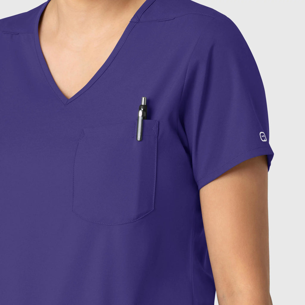 Wink Scrubs Women's Tuck-In Scrub Top Grape | scrub-supply.com