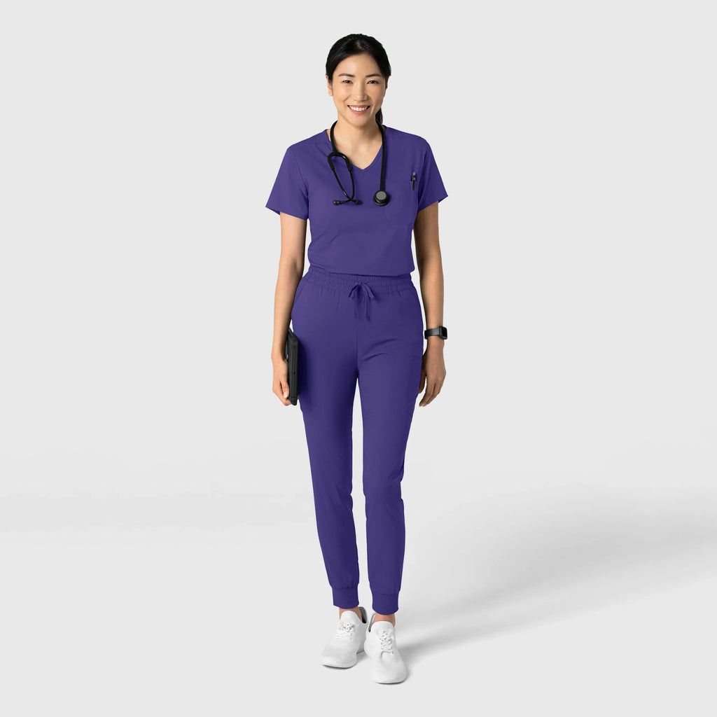 Wink Scrubs Women's Tuck-In Scrub Top Grape | scrub-supply.com