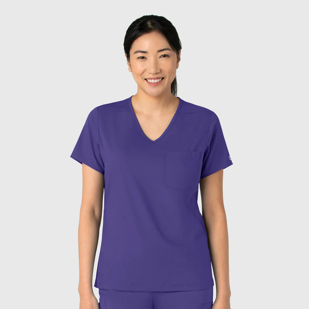 Wink Scrubs Women's Tuck-In Scrub Top Grape | scrub-supply.com