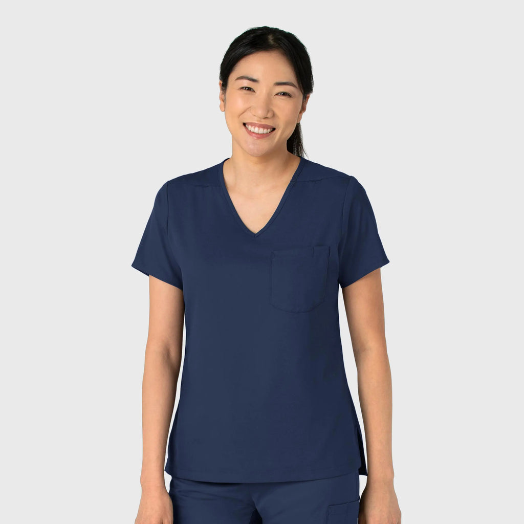 Wink Scrubs Women's Tuck-In Scrub Top Navy | scrub-supply.com