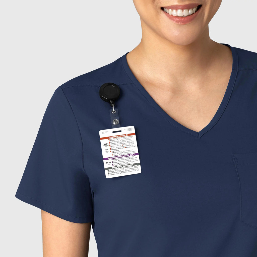 Wink Scrubs Women's Tuck-In Scrub Top Navy | scrub-supply.com