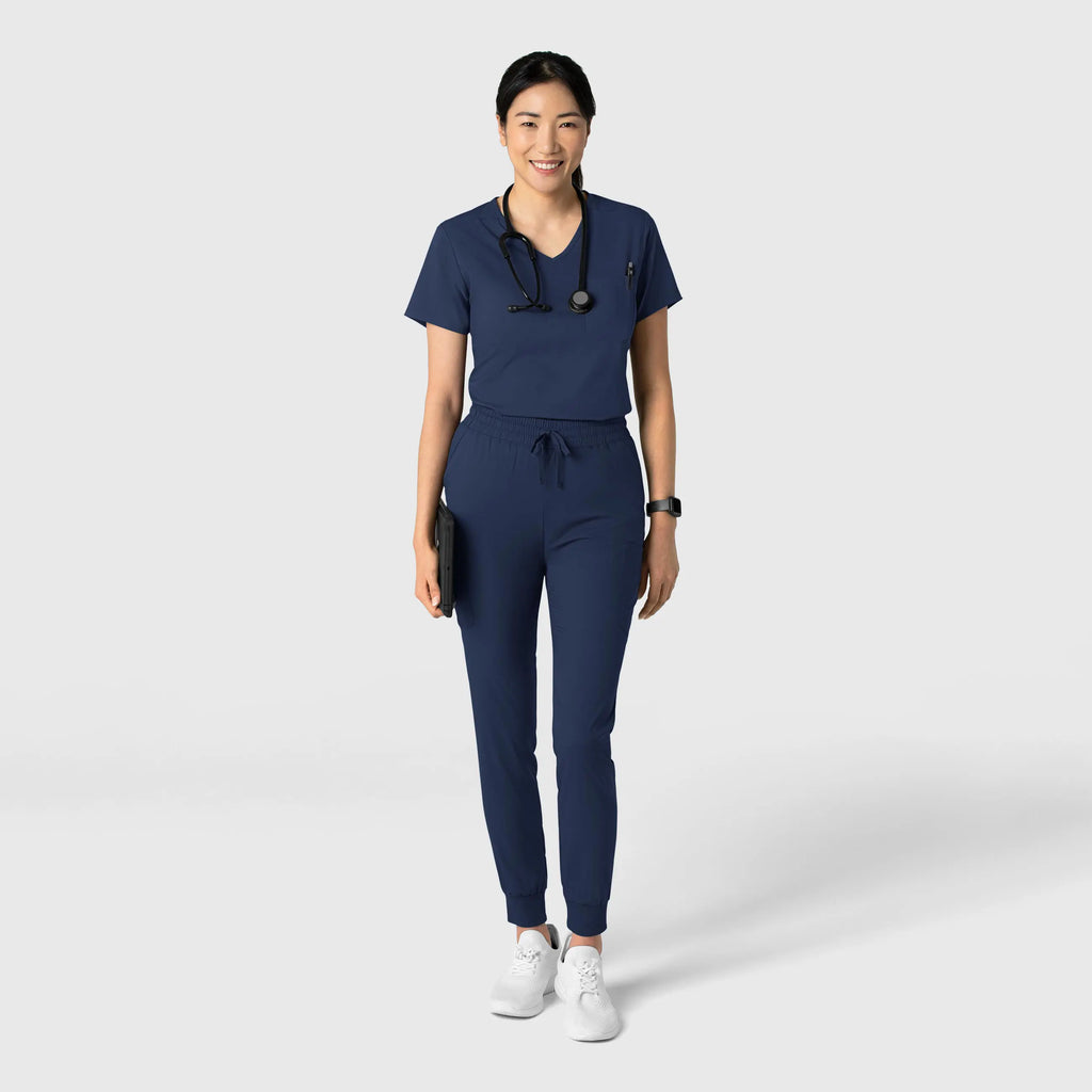 Wink Scrubs Women's Tuck-In Scrub Top Navy | scrub-supply.com