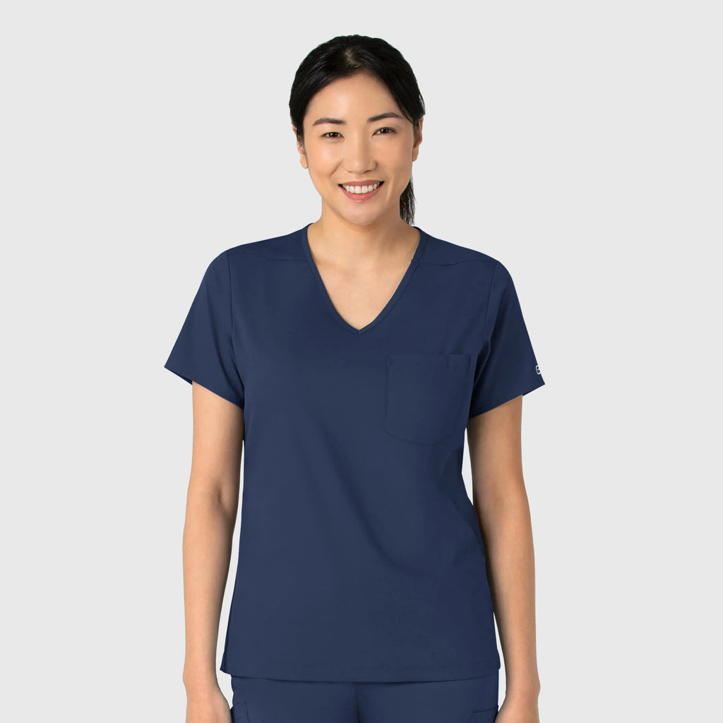 Wink Scrubs Women's Tuck-In Scrub Top Navy | scrub-supply.com