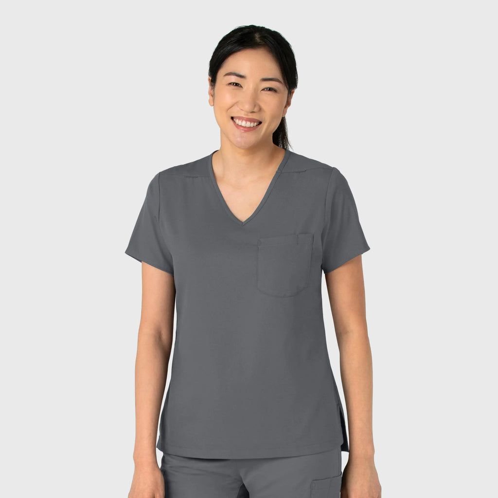 Wink Scrubs Women's Tuck-In Scrub Top Pewter | scrub-supply.com