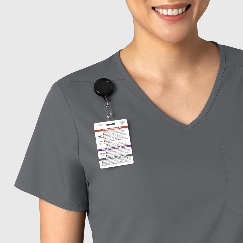 Wink Scrubs Women's Tuck-In Scrub Top Pewter | scrub-supply.com