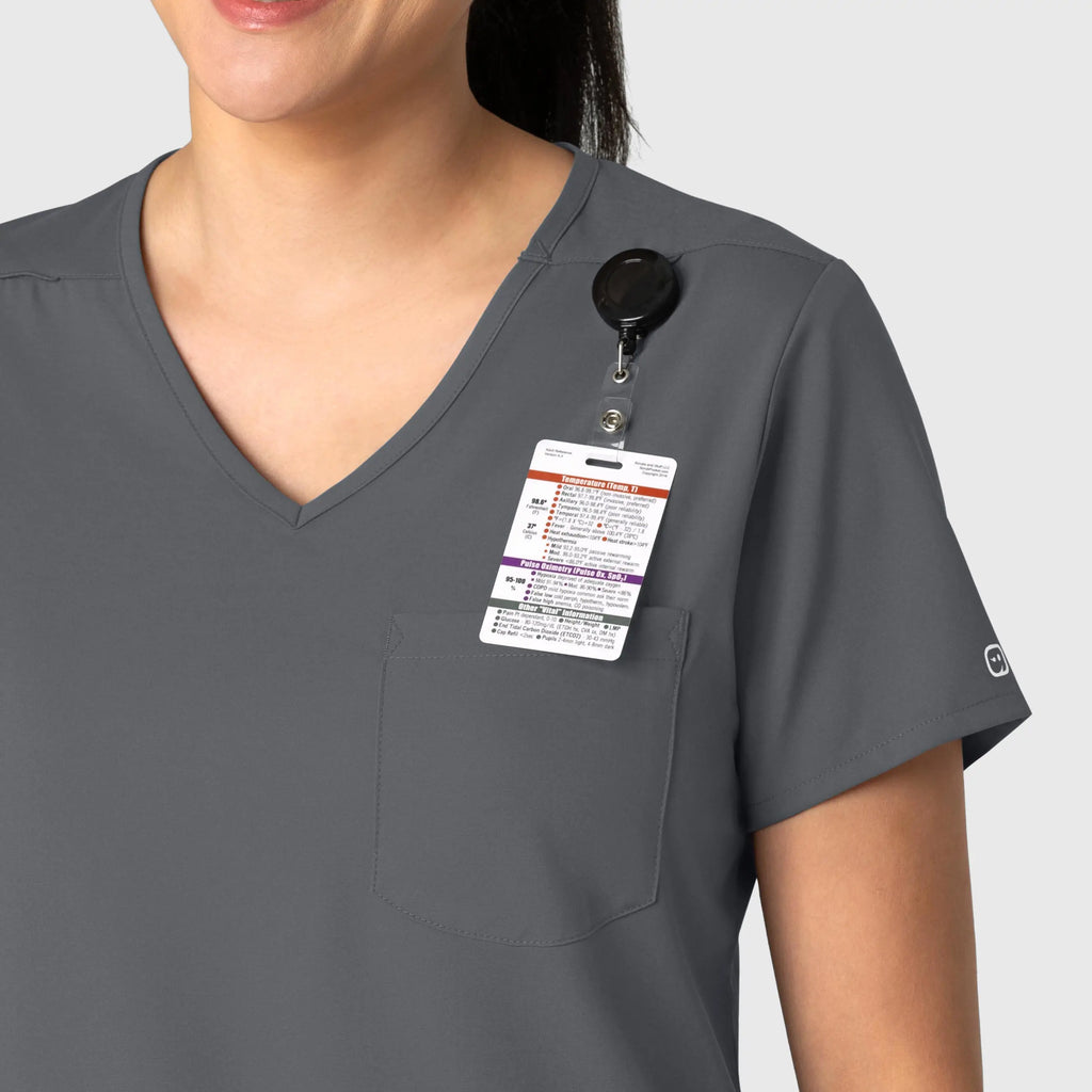 Wink Scrubs Women's Tuck-In Scrub Top Pewter | scrub-supply.com