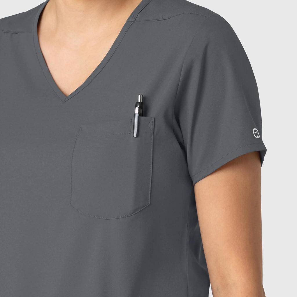 Wink Scrubs Women's Tuck-In Scrub Top Pewter | scrub-supply.com