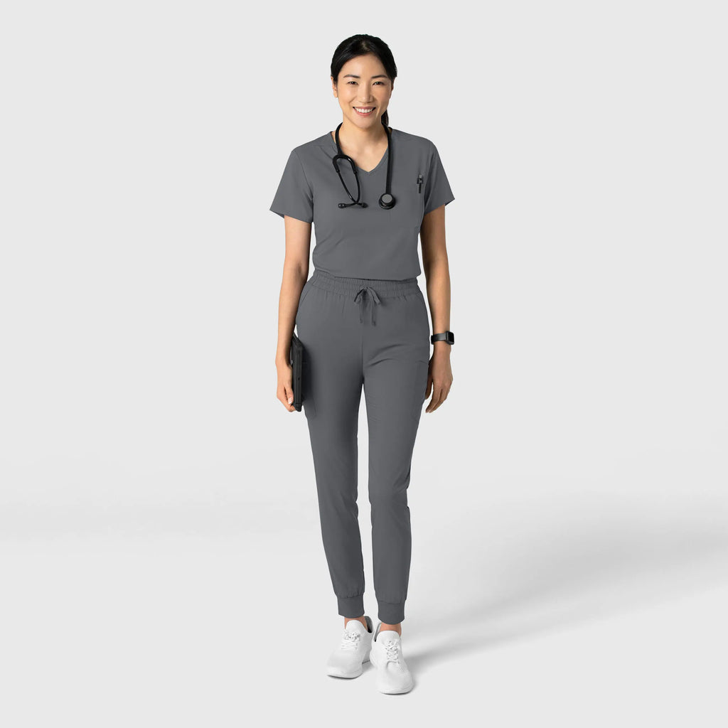 Wink Scrubs Women's Tuck-In Scrub Top Pewter | scrub-supply.com