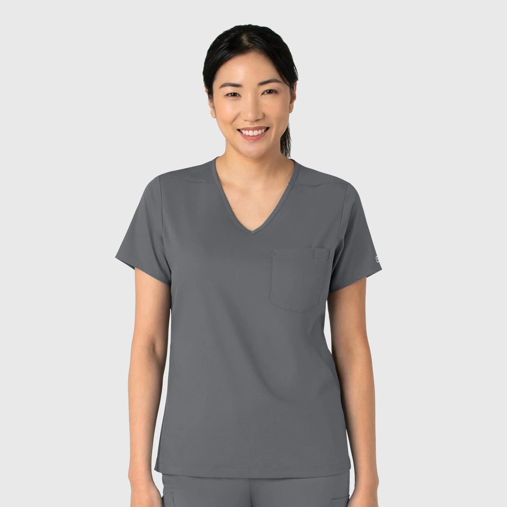 Wink Scrubs Women's Tuck-In Scrub Top Pewter | scrub-supply.com