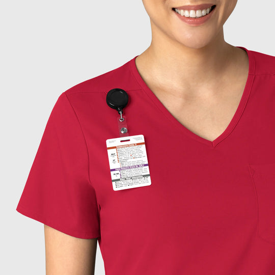 Wink Scrubs Women's Tuck-In Scrub Top Red | scrub-supply.com