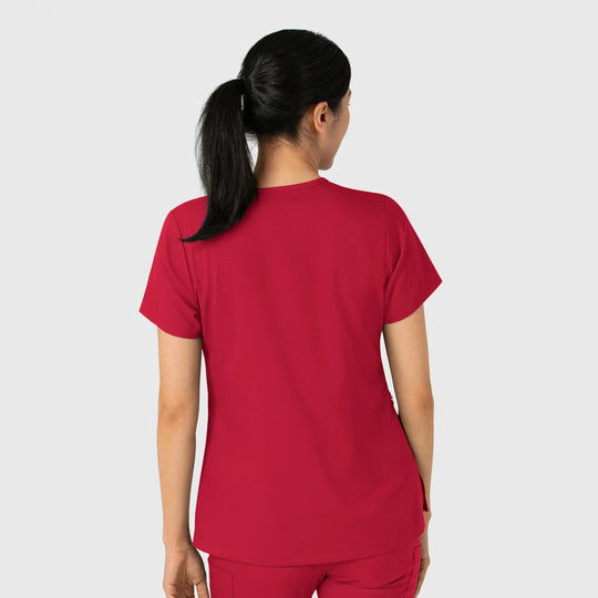 Wink Scrubs Women's Tuck-In Scrub Top Red | scrub-supply.com