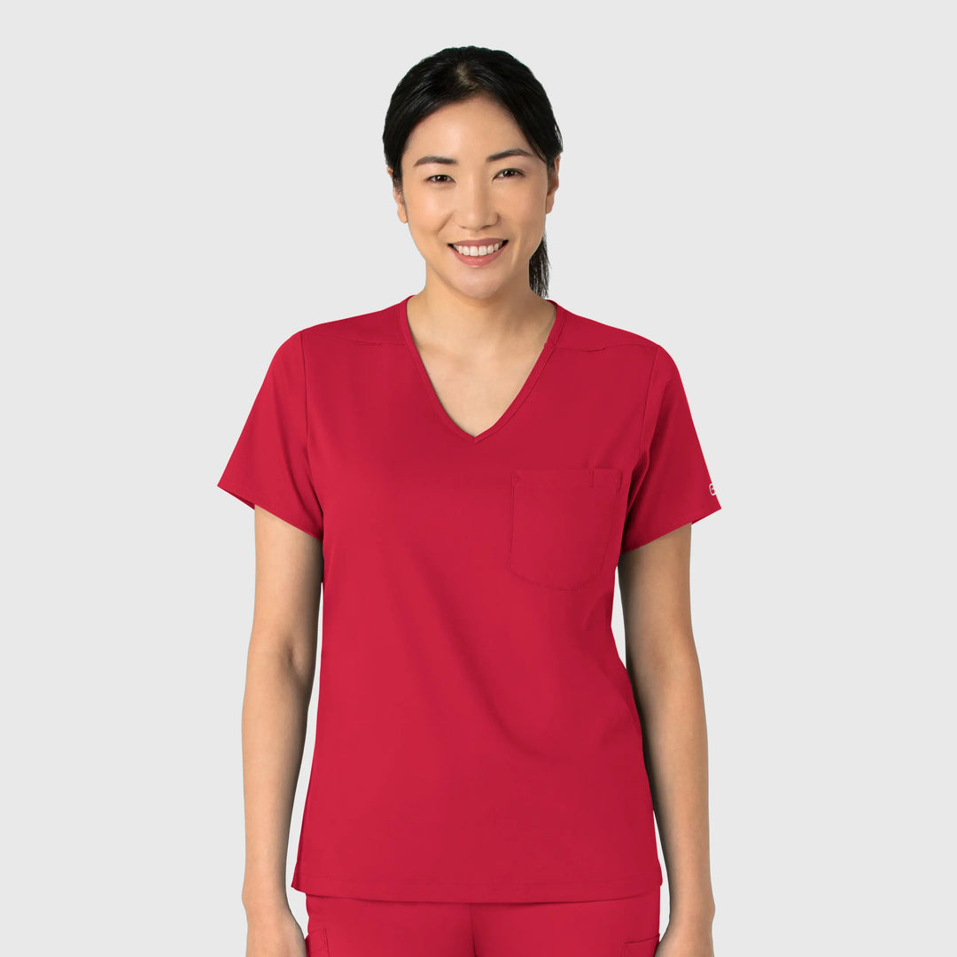 Wink Scrubs Women's Tuck-In Scrub Top Red | scrub-supply.com